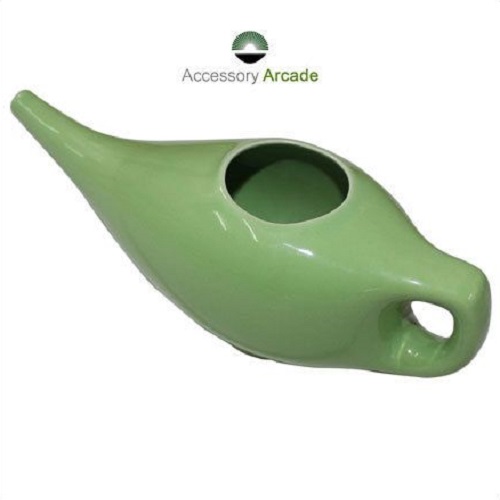 Ceramic Neti Pot- Green