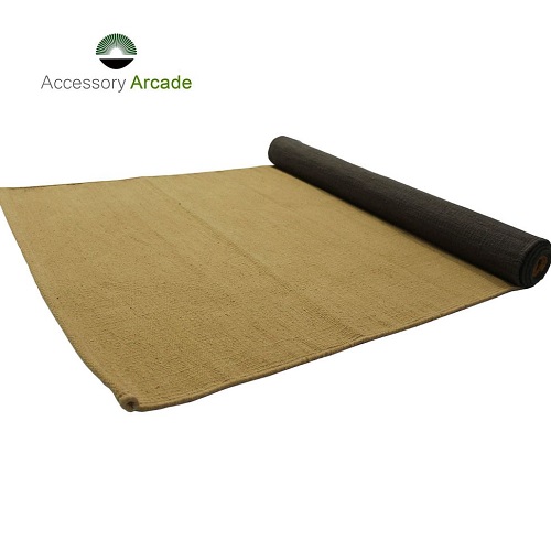 Yoga Rug/ Mat Grey & Beige Stripe
