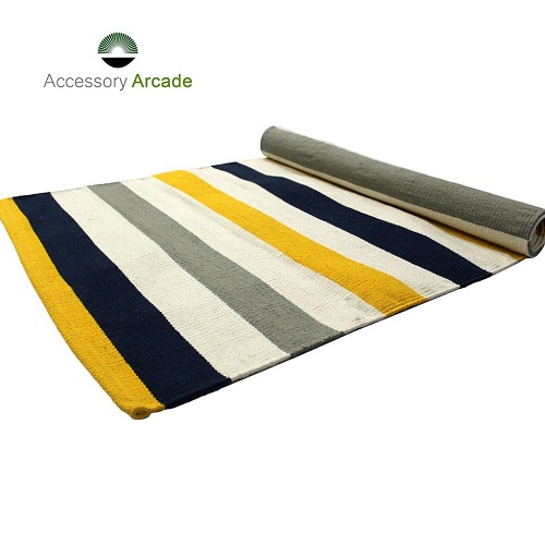 Yoga Rug/ Mat Yellow Stripe