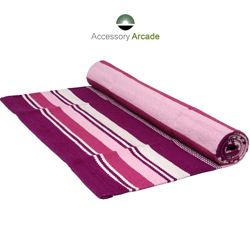 Yoga Rug/ Mat Pink Stripe