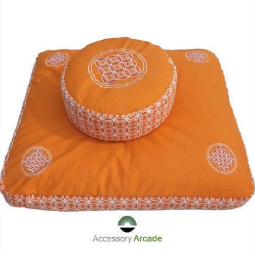 Meditation Cushion Set- Saffron