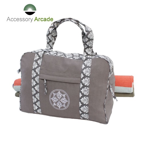 Yoga Kit Bag (grey) Print & Embroidered